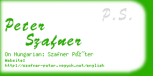 peter szafner business card